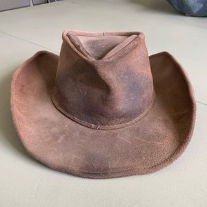 Vintage Minnetonka Leather Hat Brown Size Small